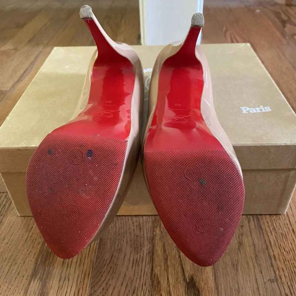 Christian Louboutin Lady Peep 150 Patent Calf Heels - Picture 4 of 9